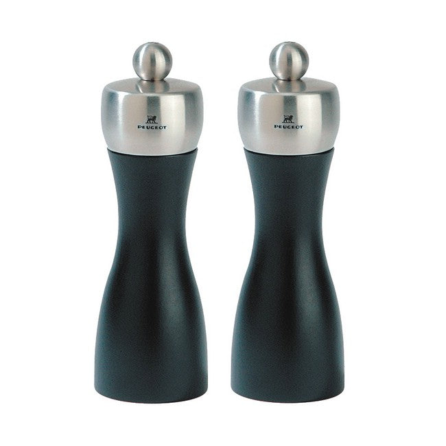 Peugeot Fidji Black Matte Pepper & Salt Mill Set 15cm/6"