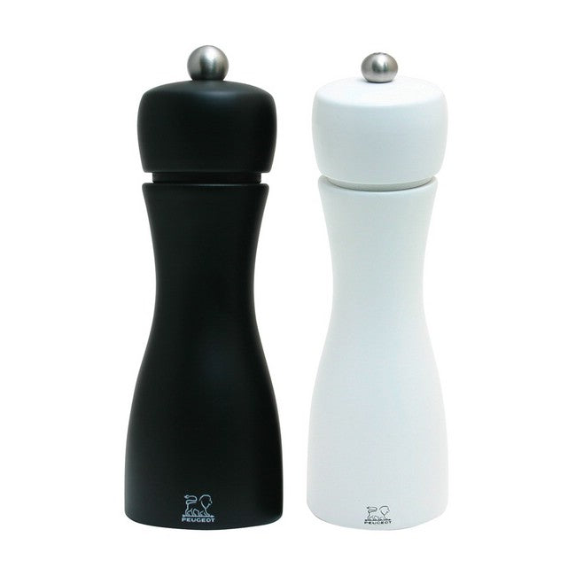 Peugeot Tahiti Black Matte Pepper & White Matte Salt Mill Set 15cm/6"