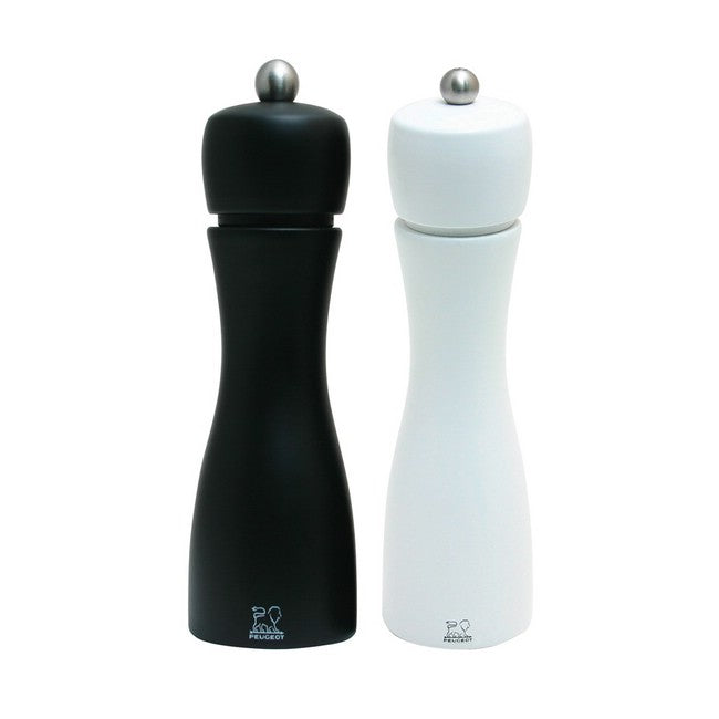 Peugeot Tahiti Black Matte Pepper & White Matte Salt Mill Set 20cm/8"