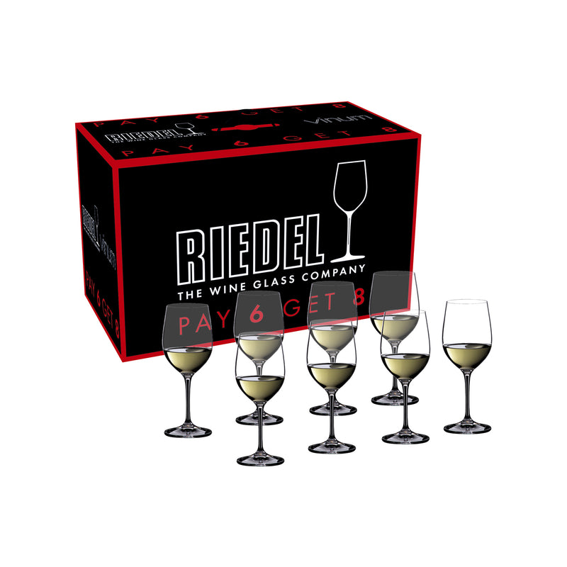 Riedel Vinum Viognier/Chardonnay Pay 6 Get 8 Glasses - Set of 8