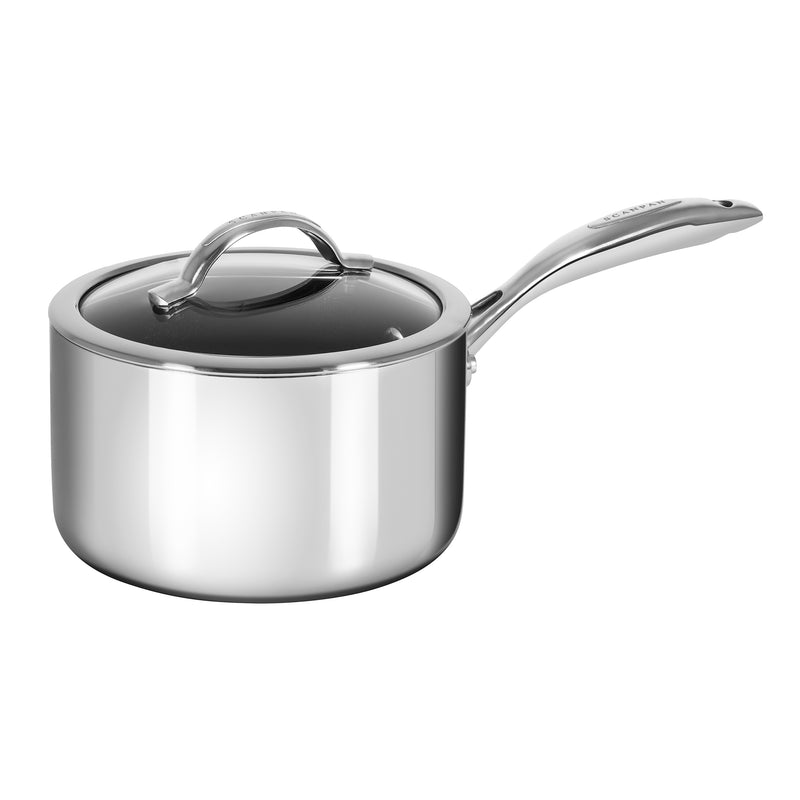 QUIENKITCH 1.5 Quart Stainless Steel Saucepan With Pour Spout, Fosslang  Saucepan with Glass Lid, 6 Cups Burner Pot With Spout - for Boiling