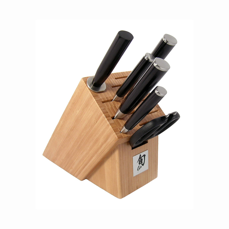 Shun Classic 7 Piece Block Set & Bamboo Block