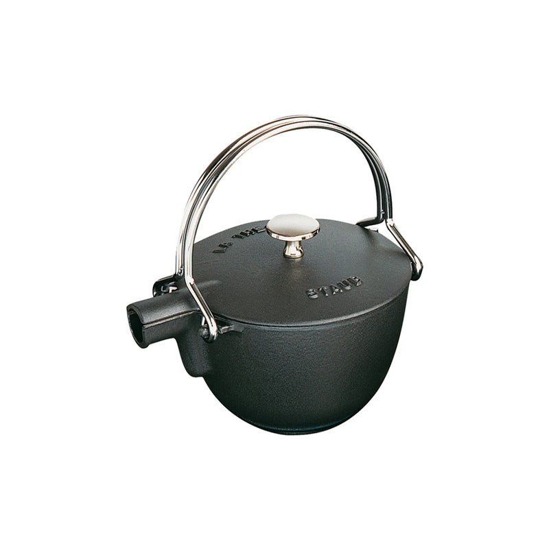 Staub Round Teapot/Kettle - 1QT - Black Matte