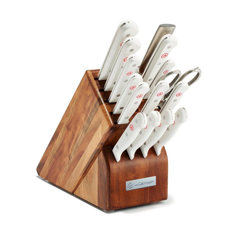 Wusthof Gourmet White - 16 Pc. Knife Block Set- Personalized Engraving Available