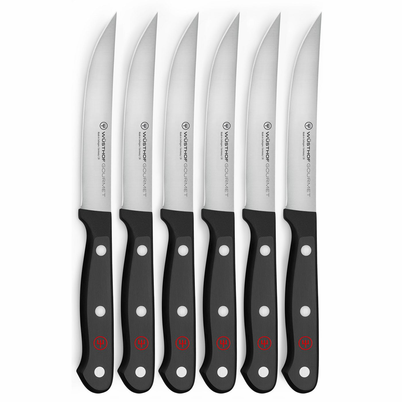 Wusthof Stainless Steel Gourmet 4 Piece Steak Knife Set with White Handles